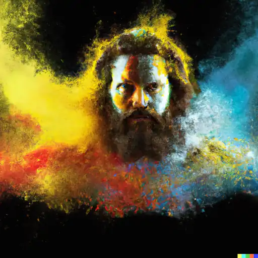 DALL·E 2022 10 25 17.12.32   picture of colorful mud explosions and paint splashes as portrait of evil _jesus_ gigapixel low_res scale 6_00x